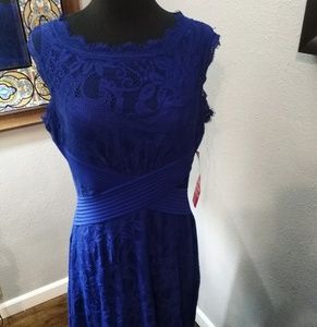 Condolate Blue Lace full length Prom Gown